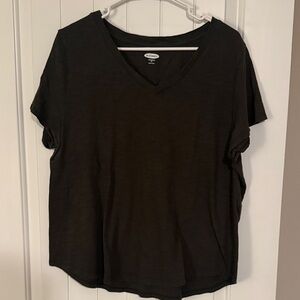 Old Navy Dark Olive green  V-Neck Short Sleeve Tee